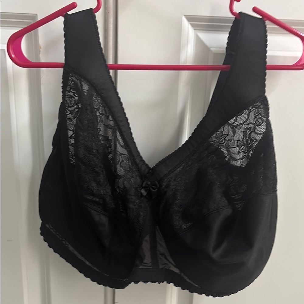 Glamorise 44J Elegant Black Lace Bralette